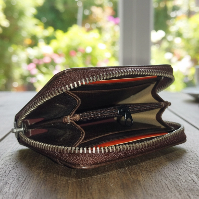 প্রিমিয়াম জেনুইন লেদার জিপার ওয়ালেট - পুরুষদের জন্য স্টাইলিশ এবং সুরক্ষিত চামড়ার মানিব্যাগ